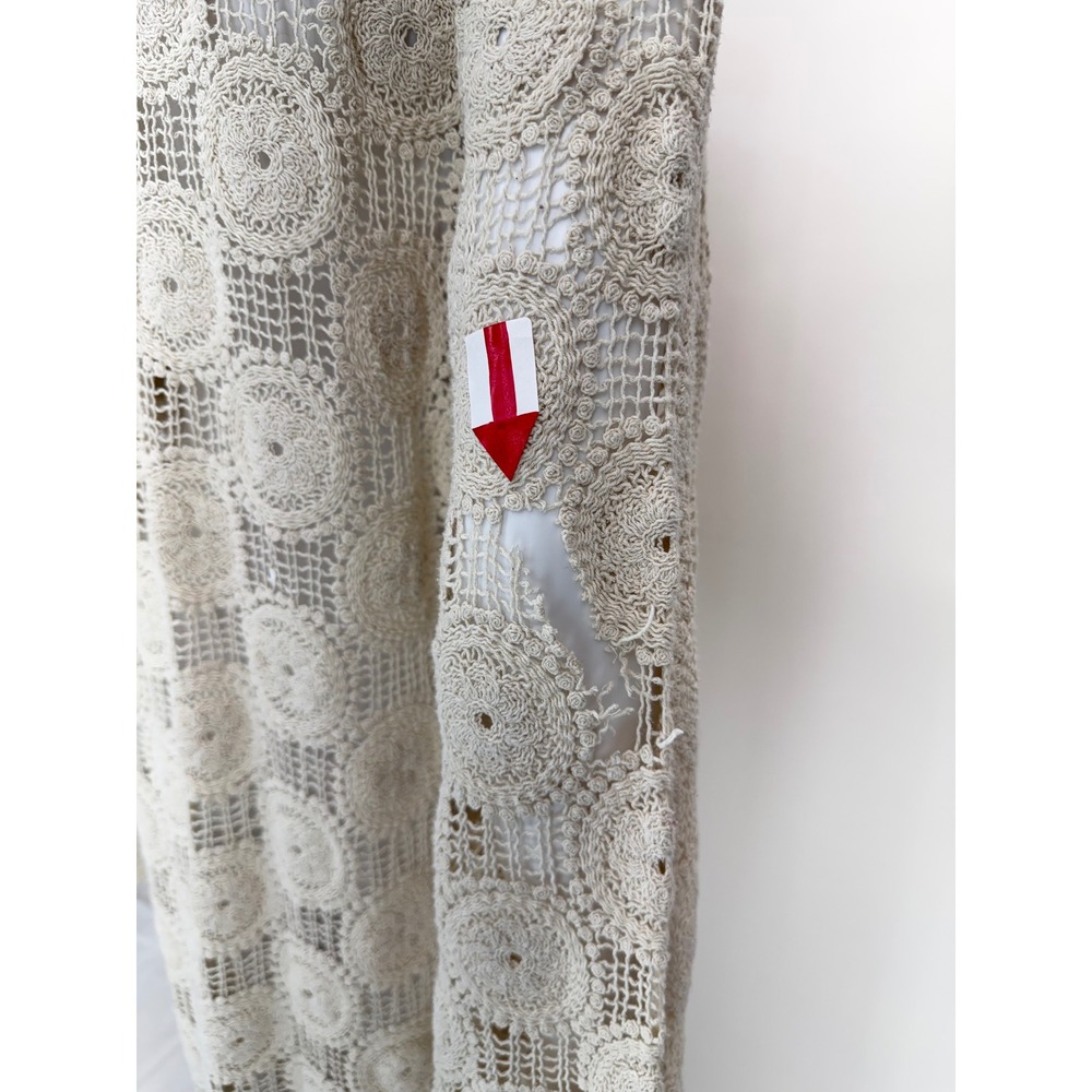 Ronny Kobo Collective Beige Crochet Medallion Maxi Dress Long Sleeve XXL AS IS - Picture 5 of 7